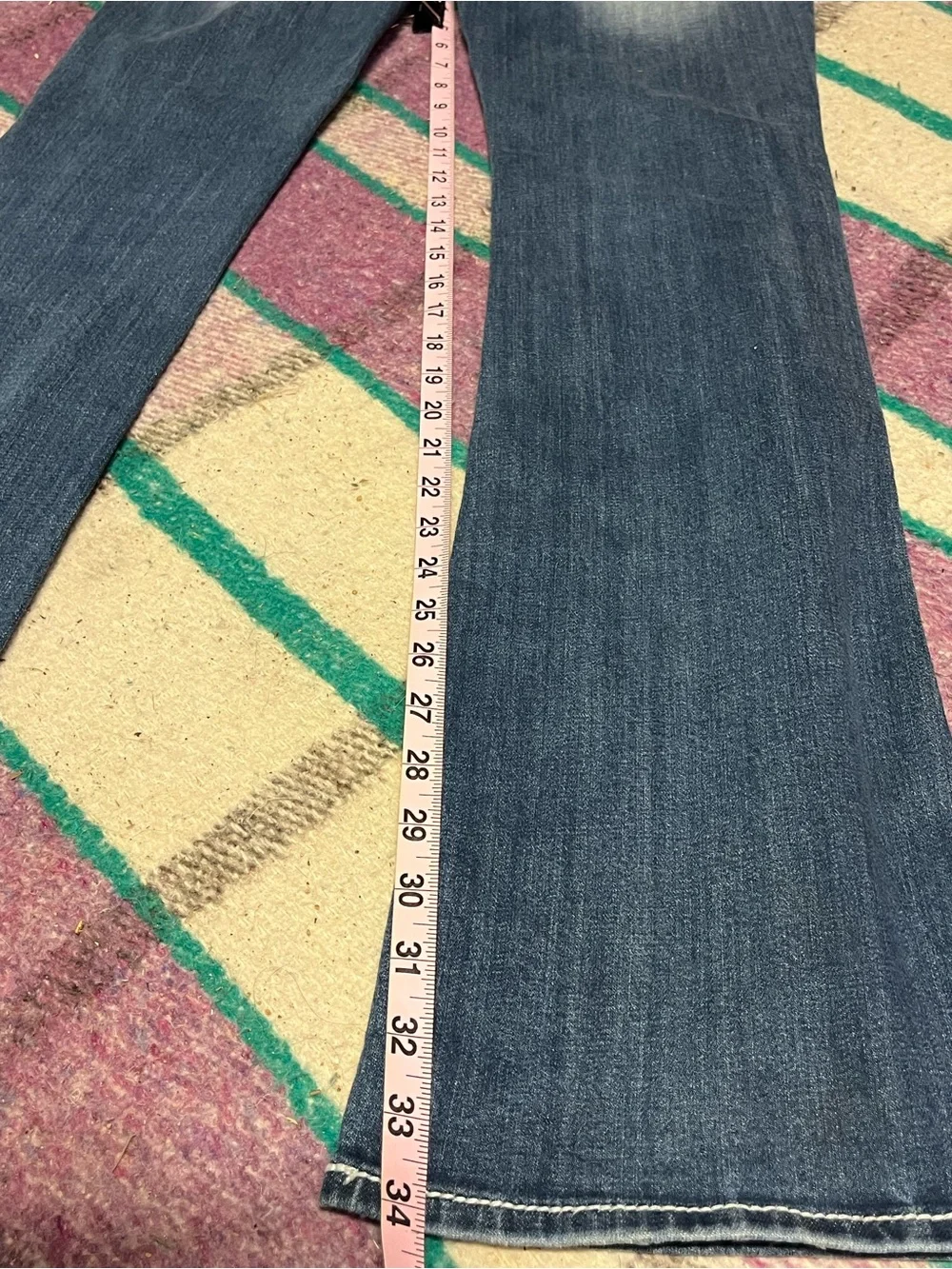 Rock Revival Abble Boot Jeans 29 Flap Pocket Bootcut Stretch Y2K Faded Western